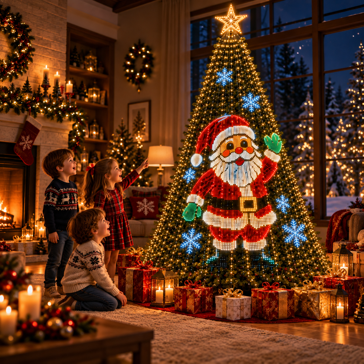 Glowmation™ | App-gesteuerte LED-Weihnachtsbaum-Lichterkette mit animierten Lichteffekten
