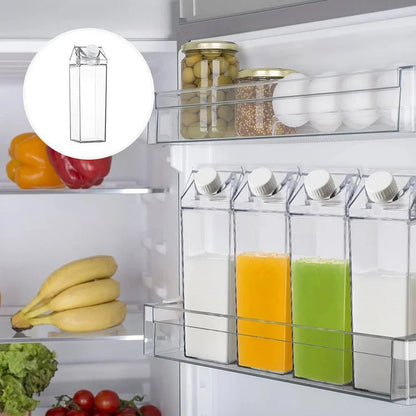 HydraCube — Auslaufsichere, quadratische Trinkflasche im Milchkarton-Design