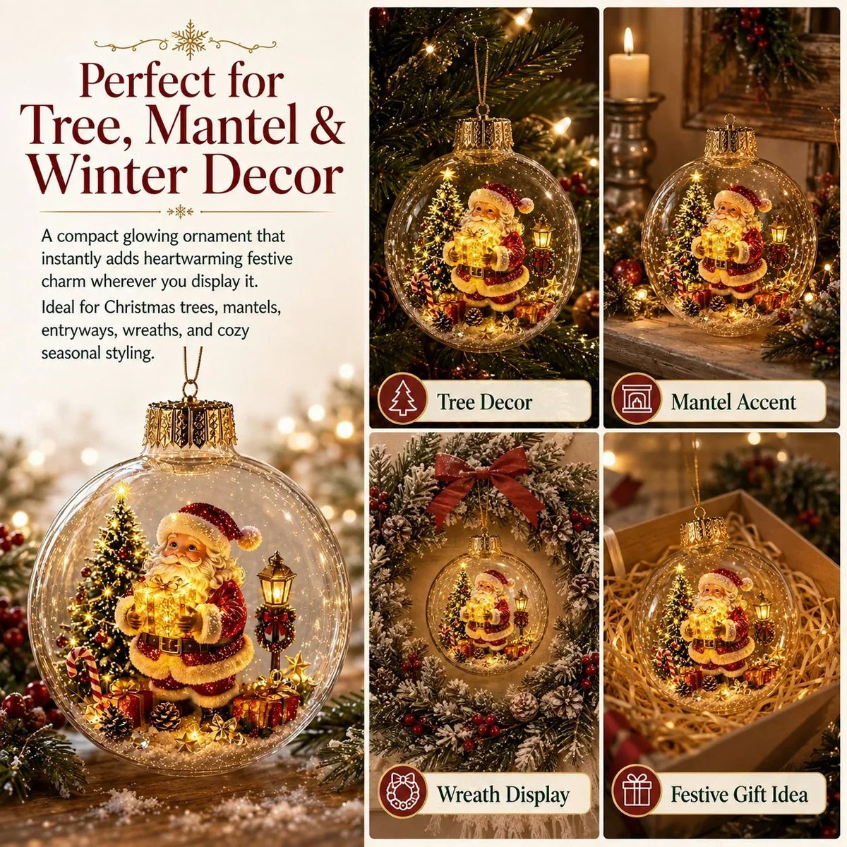 LuminaraCharm™ | Beleuchteter Weihnachtsanhänger mit Miniatur-Winterszene