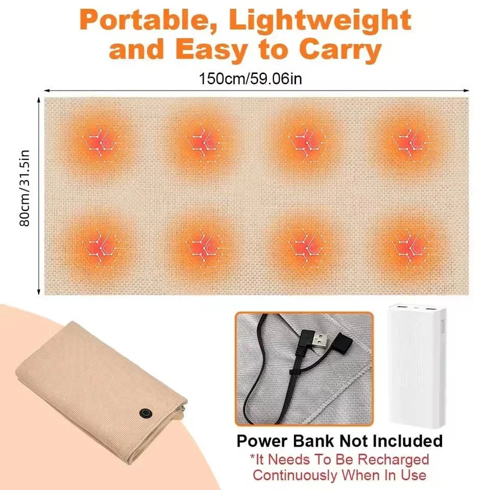WarmWrap™ | Beheizbare Schulterdecke mit 8 Heizzonen und USB-C-Anschluss