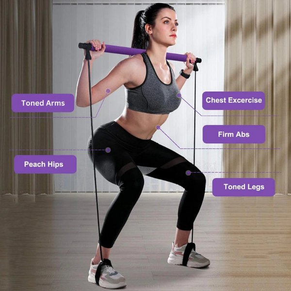 PowerSculpt Pro — Tragbares Pilates-Bar-Set mit Widerstandsbändern
