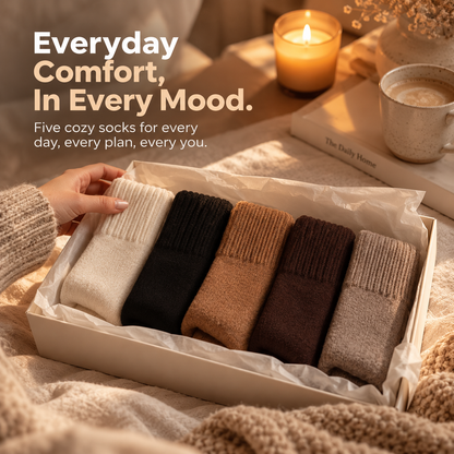 WolkenSocke™ | Gemütliche Slouchy Strick-Socken im 5er-Pack
