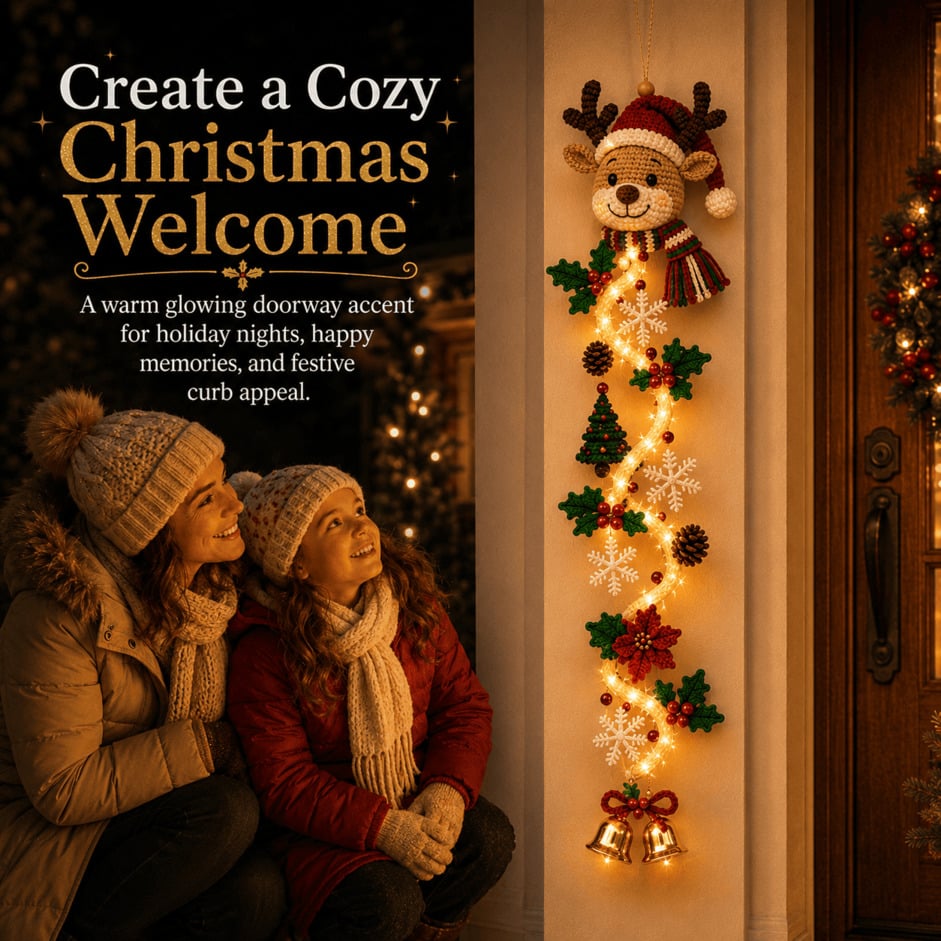 MerryCascade™ Leuchtende Weihnachts Türdekoration – 6 Festliche Motive | Letzter Tag Rabatt!