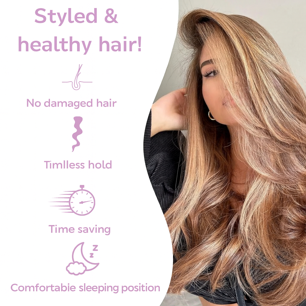 Hitze­loses Haar-Curling-Set mit Satin-Lockenwicklern für Wellen über Nacht