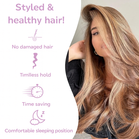 Hitze­loses Haar-Curling-Set mit Satin-Lockenwicklern für Wellen über Nacht
