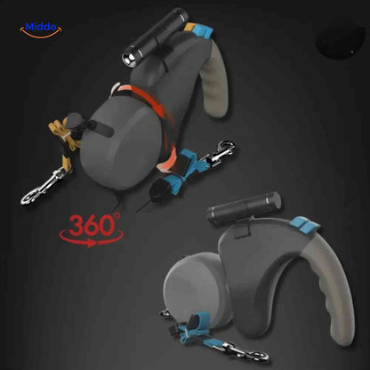 DualWalk – Mühelose, verhedderungsfreie Kontrolle bei Spaziergängen mit zwei Hunden