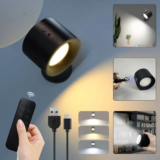 LumaFlex — Wiederaufladbare magnetische LED-Wandleuchte mit Fernbedienung