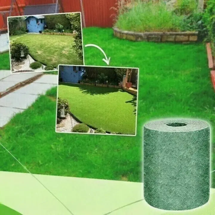 Rollmatte mit Grassamen – Rasen-Reparaturmatte für einfaches Anwachsen von Ausbesserungsstellen und gepflegte Gartenflächen