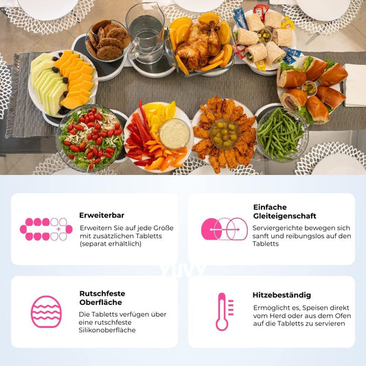 360° Drehteller für Esstisch | Stressfrei servieren & alles erreichen | Rutschfest, hitzebeständig & leicht zu reinigen