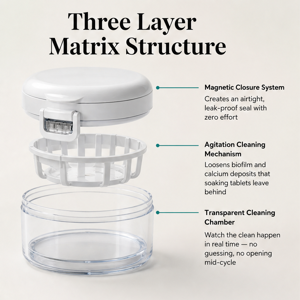 Pearlwave – Sonic Cleaning Case with Magnetic Seal for Aligners & Retainers + 50% OFF