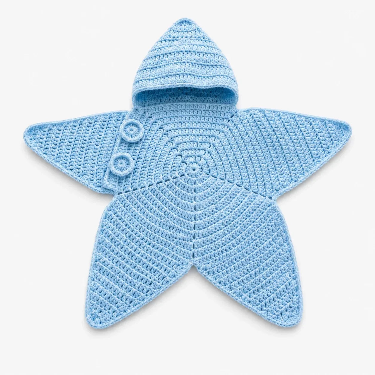 CozyNook™ | Gehäkelte Babydecke mit Kapuze im Stern-Design