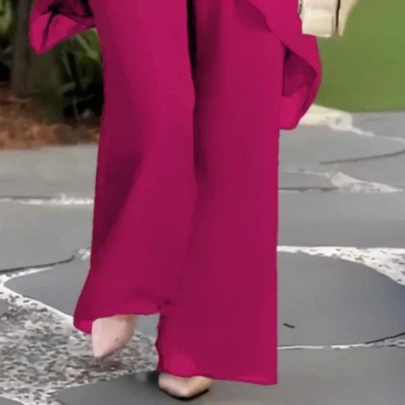 Flavia Sinetti™ Elegantes asymmetrisches Top mit Wide-Leg-Hose