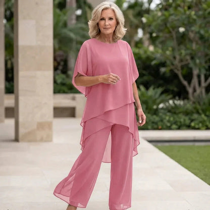 Flavia Sinetti™ Elegantes asymmetrisches Top mit Wide-Leg-Hose