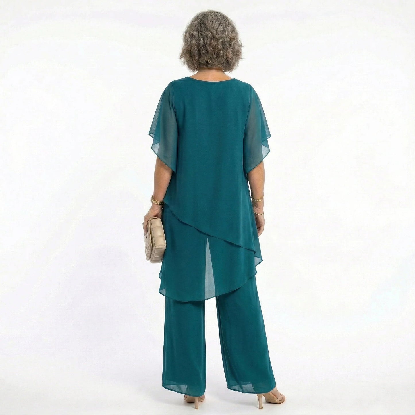 Flavia Sinetti™ Elegantes asymmetrisches Top mit Wide-Leg-Hose
