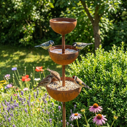 Birdwell™ – Rustic Copper Bird Bath Garden Stake