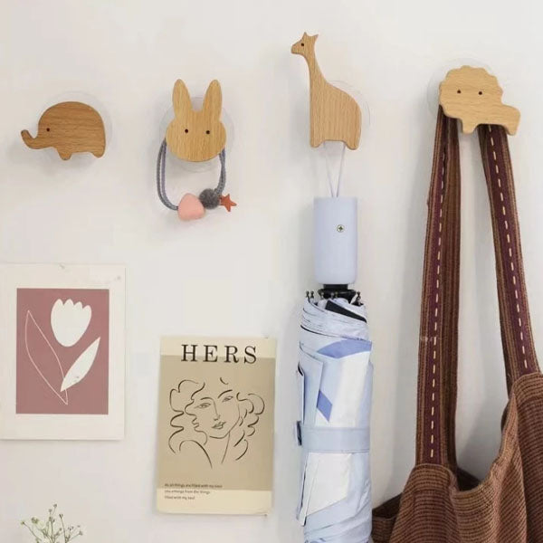 NordicPals – Set mit Wandhaken aus Holz in Tierform