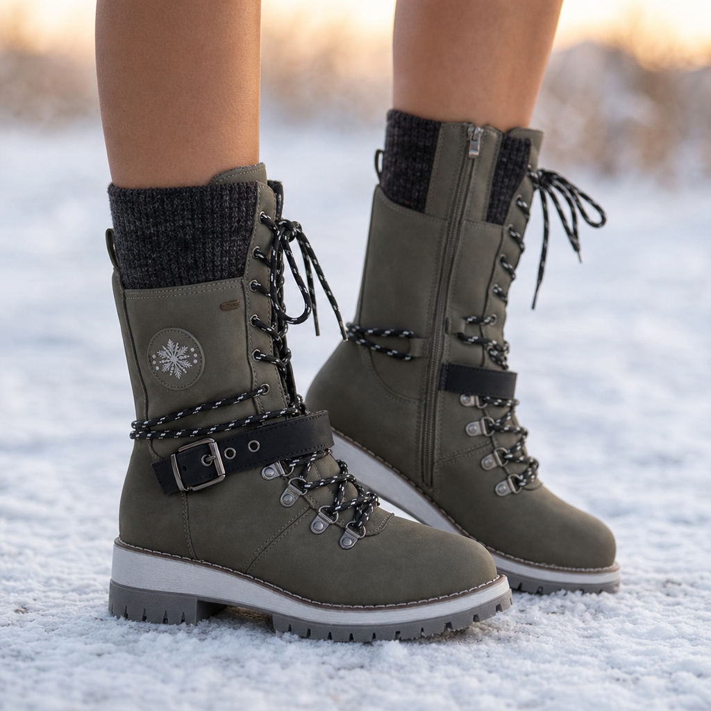 Cozette – Winterstiefel mit Strickschaft für breite Füße