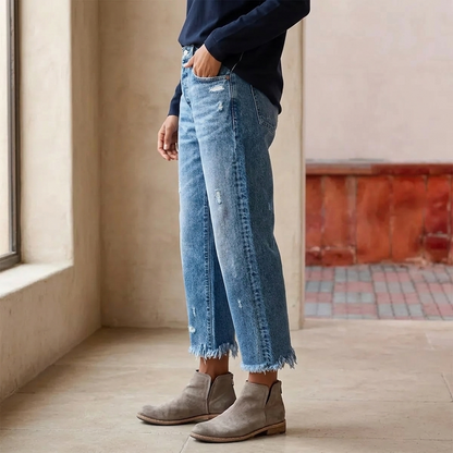 Vivara™ – Vintage Jeans mit Fransen-Saum | Dein neuer Herbst-Favorit 🍂