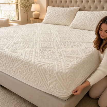Letzter Tag: 50 % Rabatt | Damask Haven™ – Luxus-Spannbettlaken mit kuschelweichem 3D-Damastmuster!