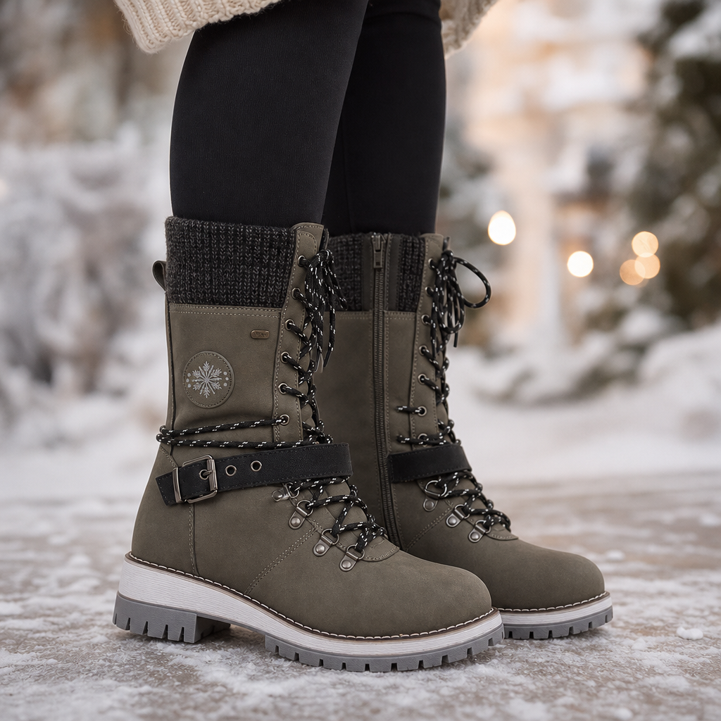 Cozette – Winterstiefel mit Strickschaft für breite Füße