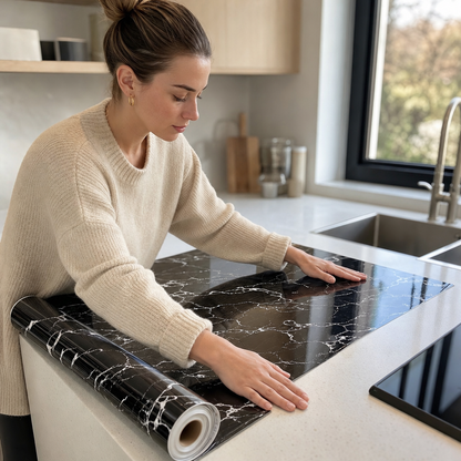 Marbelle™ | Selbstklebende Marmor-Tapete (60 cm × 10 m) – Verwandle Küche & Möbel im Handumdrehen in einen edlen Hingucker!