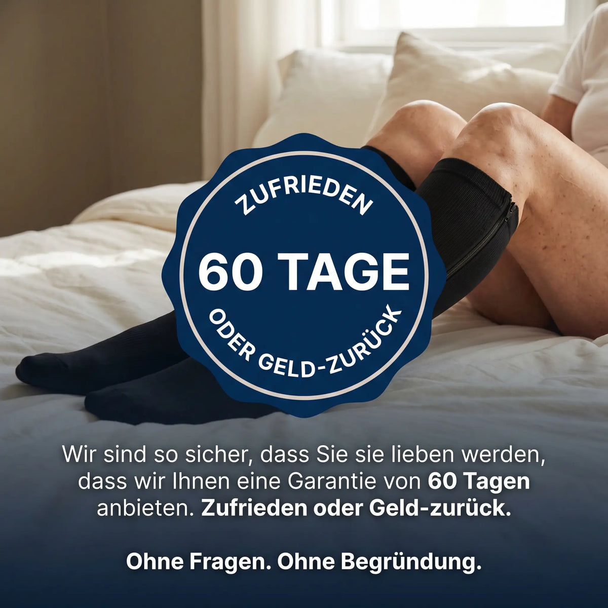 BeinLeicht™ | Kompressionsstrümpfe mit Reißverschluss – Unterstützen die Durchblutung & lindern Beschwerden bei Krampfadern