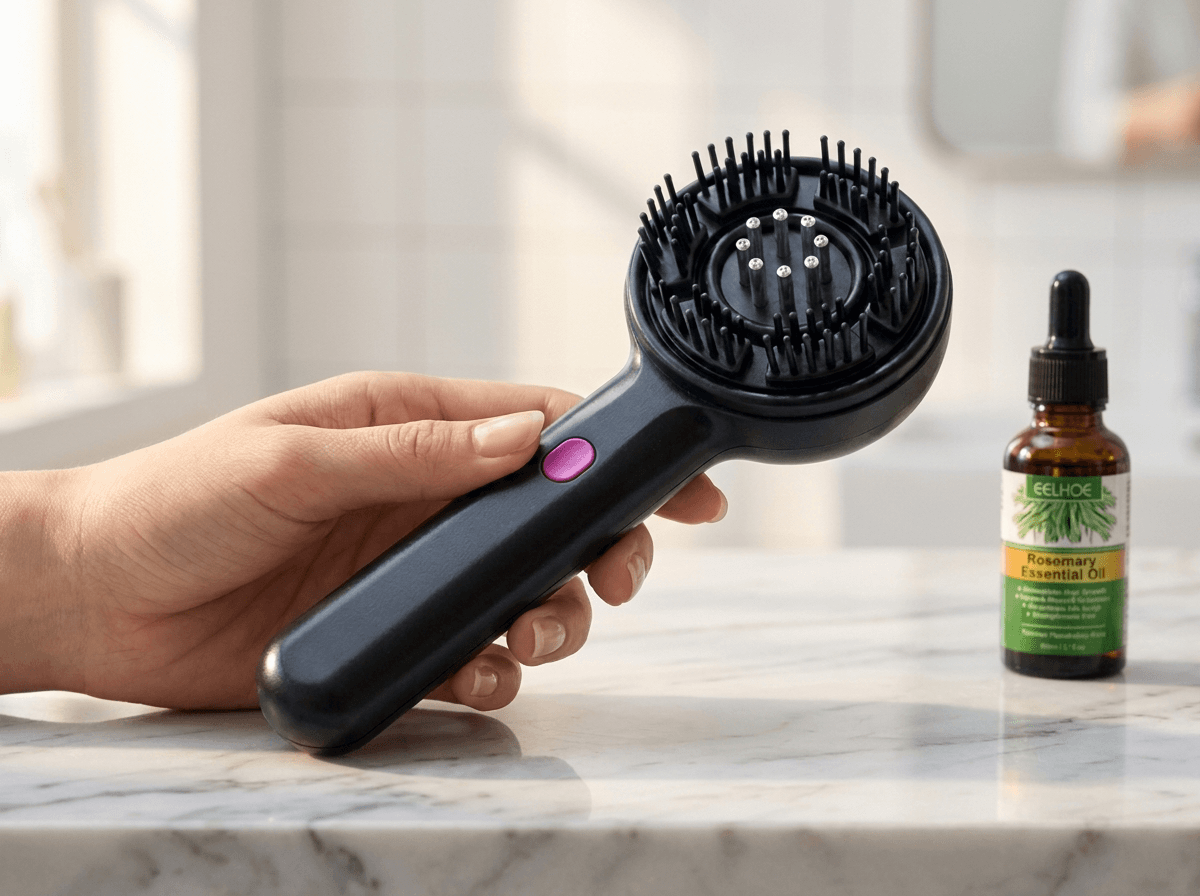 Solevia | Kopfhautmassagegerät · LED · Vibration · Öl-Infusion · Dichteres, Stärkeres Haar