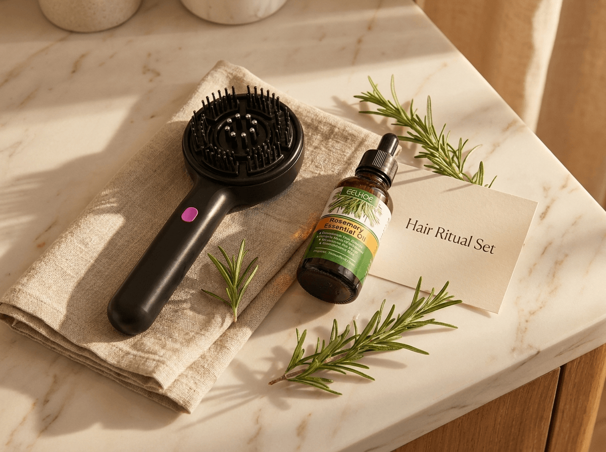 Solevia | Kopfhautmassagegerät · LED · Vibration · Öl-Infusion · Dichteres, Stärkeres Haar