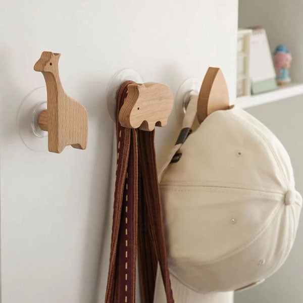 NordicPals – Set mit Wandhaken aus Holz in Tierform