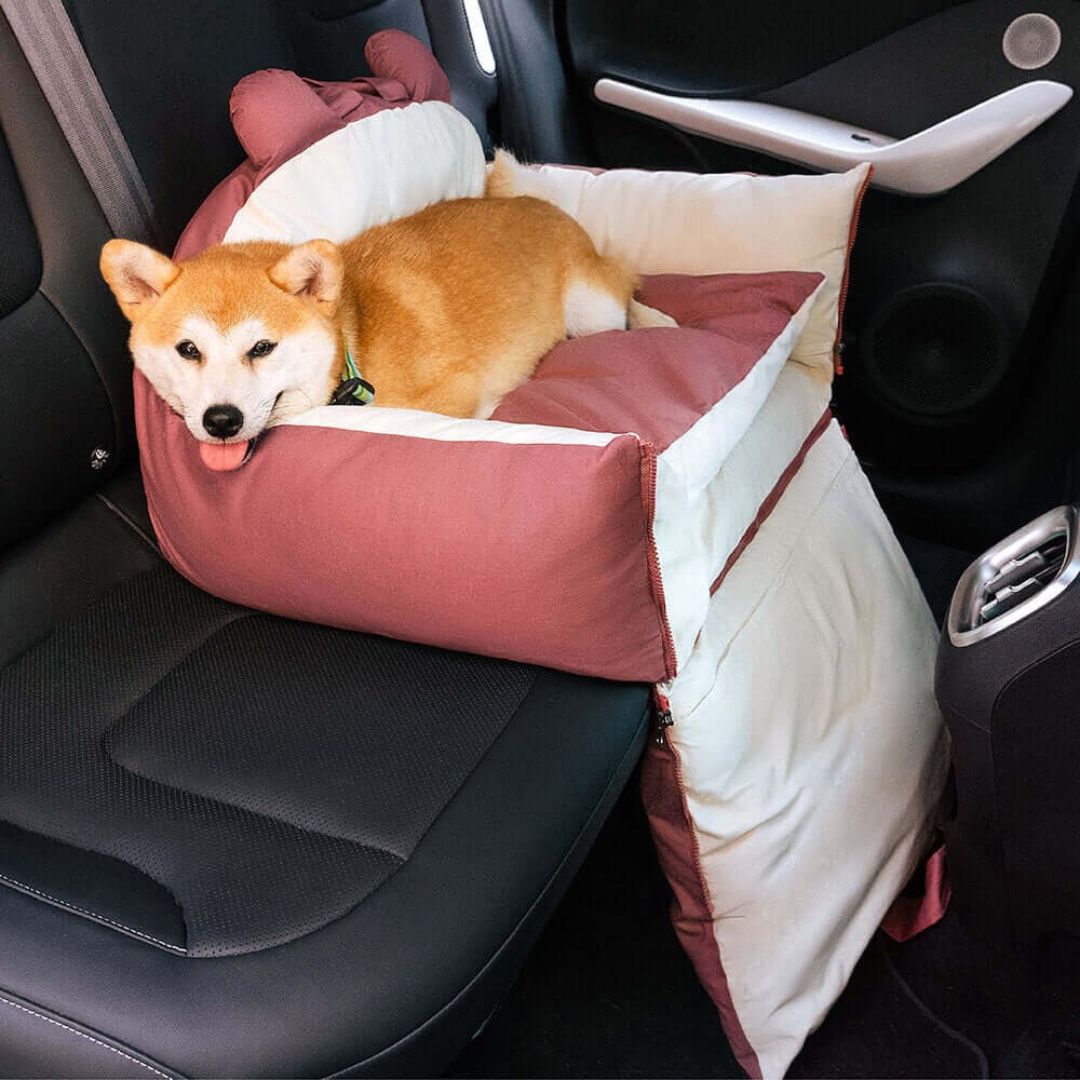 HundeBox™ | Hunde Autositz | Hundesitz für Rückbank | Hunde Auto Transportbox