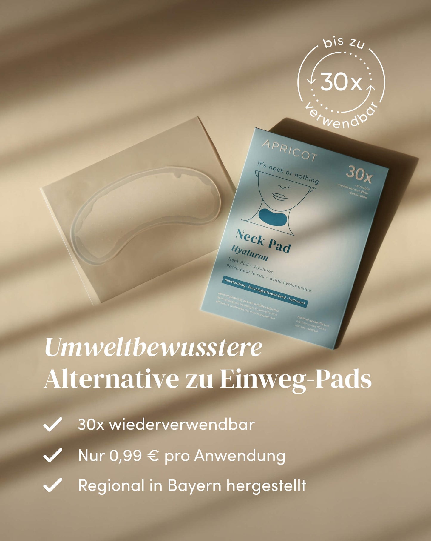 Hyaluron Gesichts- & Hals-Pads (30 Stück)
