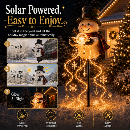 SnowLumi™ | Solar-Schneemann-Gartenleuchte mit Lichteffekt