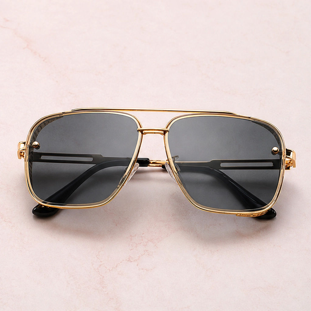 Halsted™ – Retro Double-Bridge Metal Frame Sunglasses with UV400 Protection + 50% OFF
