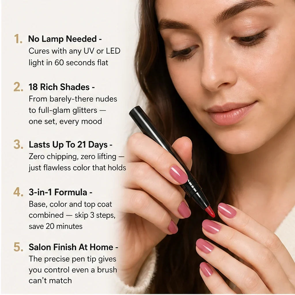 Vernisse™ – 3-in-1 Gel-Nagelstift für perfekte Nägel in nur einem Schritt + 1 KAUFEN, 1 GRATIS