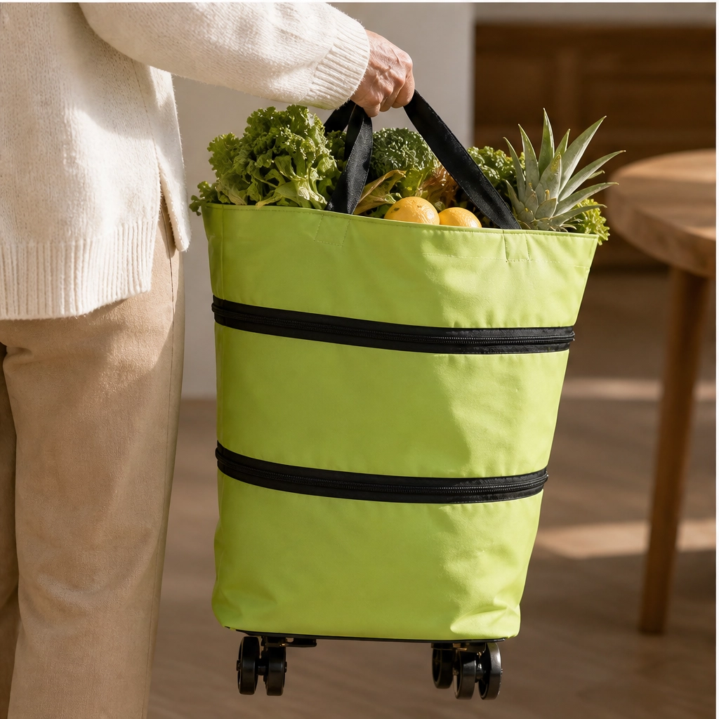 Stowden – Foldable 2-in-1 Shopping Cart & Shoulder Bag with Silent Wheels + 50% OFF
