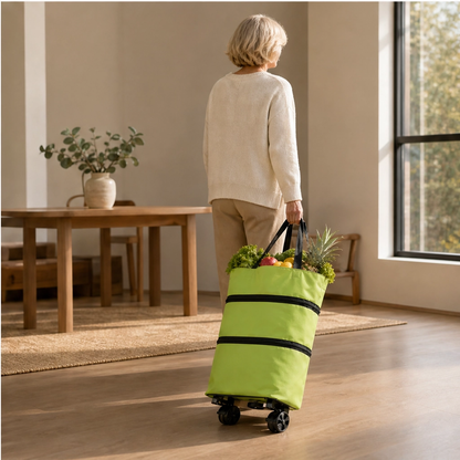 Stowden – Foldable 2-in-1 Shopping Cart & Shoulder Bag with Silent Wheels + 50% OFF