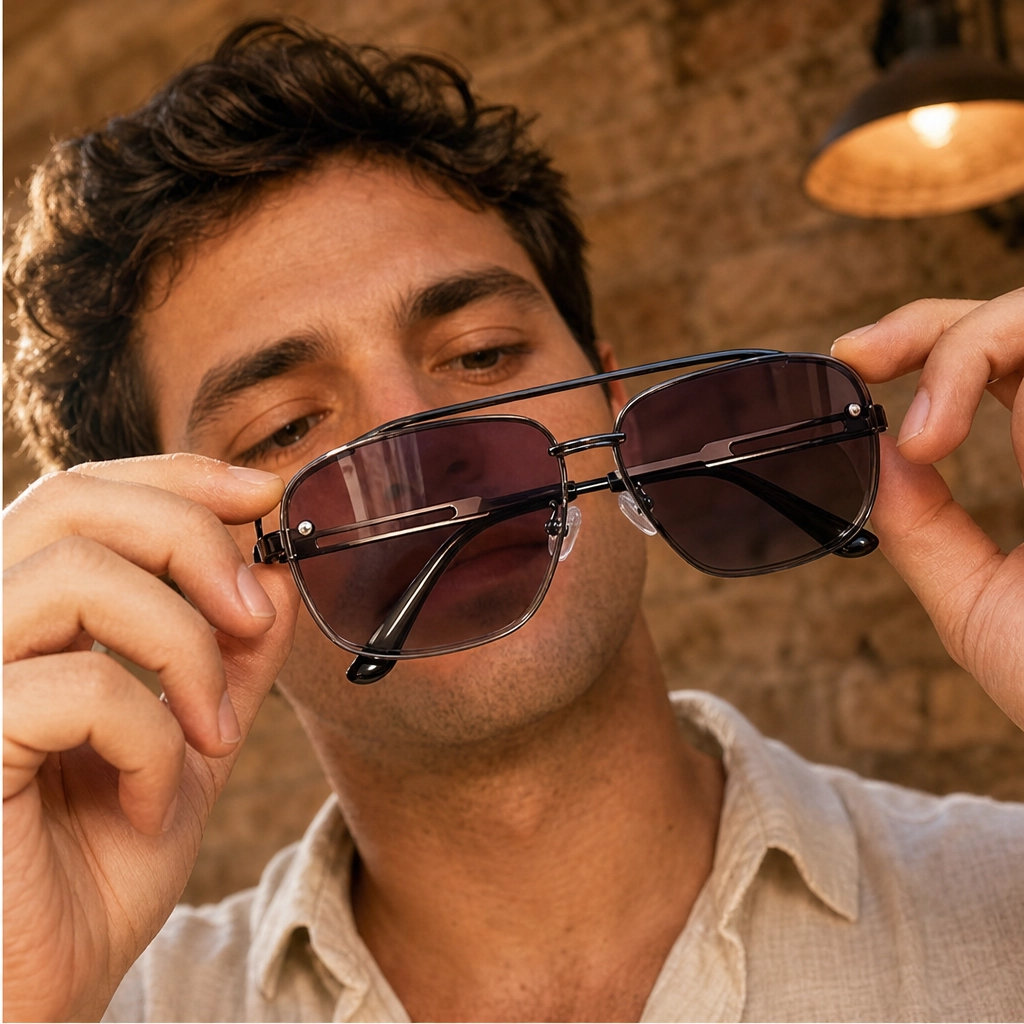 Halsted™ – Retro Double-Bridge Metal Frame Sunglasses with UV400 Protection + 50% OFF