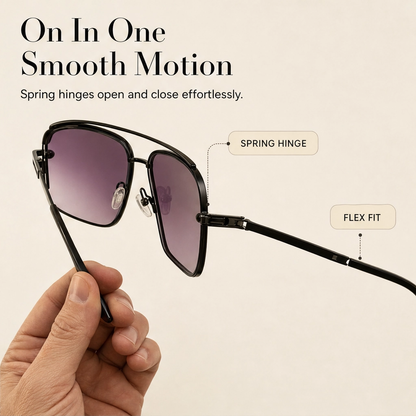 Halsted™ – Retro Double-Bridge Metal Frame Sunglasses with UV400 Protection + 50% OFF
