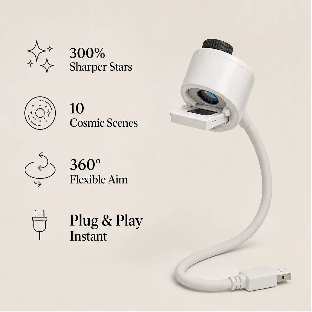Starloom – USB Galaxy Projector Night Light with Swappable Glass Slides + 50% OFF