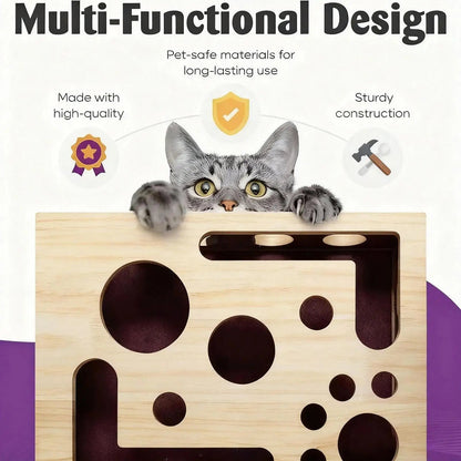 ScratchHub™ | Interaktive Katzen-Kratzbox mit Krallenfeiler