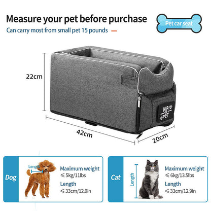 50% RABATT | PawPort™ | Haustier-Autositz – Auto-Hundesitz für kleine Hunde & Katzen | Stabiler 4-Seiten-Schutz, Reißverschluss-Einstieg & Sicherheitsleine
