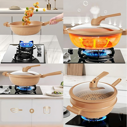 SuperWok – Antihaft-Frittierwok mit Deckel und extra Tiefe