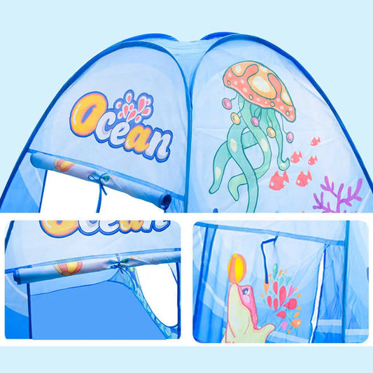 50% RABATT | KidZone™ |  3-in-1 Spielzelt mit Tunnel & Bällebad für aktive Kinder