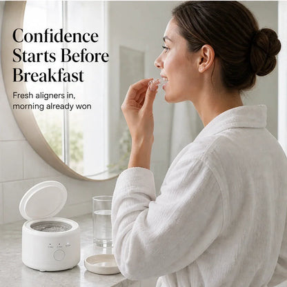 Purewave™ – 3-Modi Ultraschallreiniger für Zahnprothesen, Retainer & Aligner + 50 % RABATT