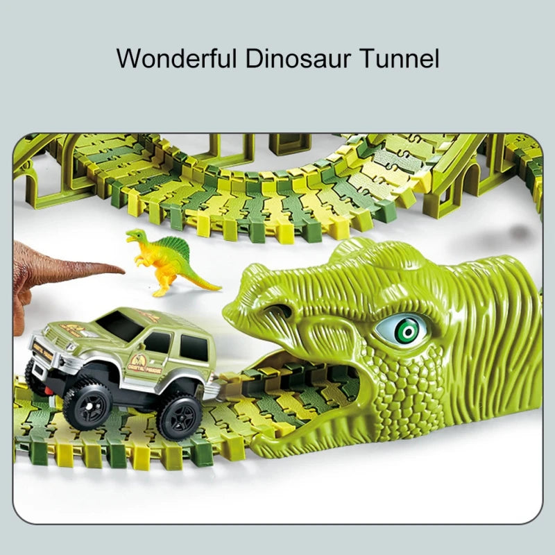 50% RABATT | RaptorRace™ | Dino-Adventure Rennstrecke – Modulare, drehbare Schienen & 200+ Teile für stundenlangen actionreichen Spielspaß