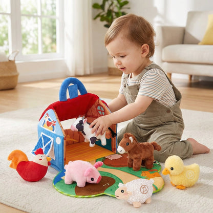 BarnBuddies™ | Plüsch-Bauernhoftier-Set mit Tiergeräuschen