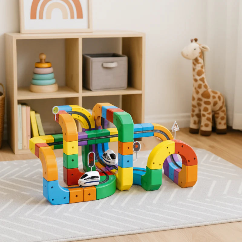 50% RABATT | BuildaTrain™ | Elektrischer Zug für Kinder – USB-aufladbare Lok, modularer Schienenbau & kreativer Spielspaß ab 3 Jahren
