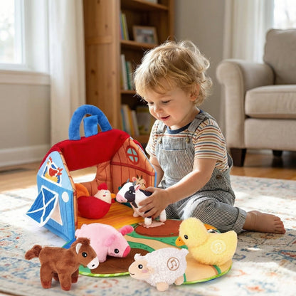 BarnBuddies™ | Plüsch-Bauernhoftier-Set mit Tiergeräuschen