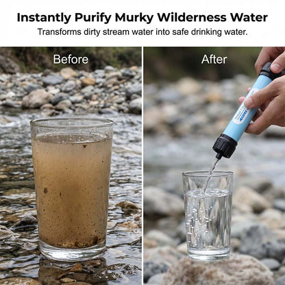 AquaVive™ | Gravity-Wasserfiltersystem – Sauberes Trinkwasser unterwegs, ganz ohne Pumpen