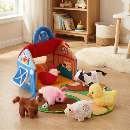 BarnBuddies™ | Plüsch-Bauernhoftier-Set mit Tiergeräuschen